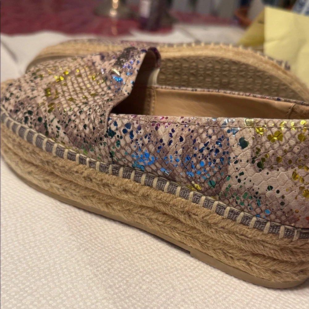DKNY Multicolor Sequin Espadrille Wedges